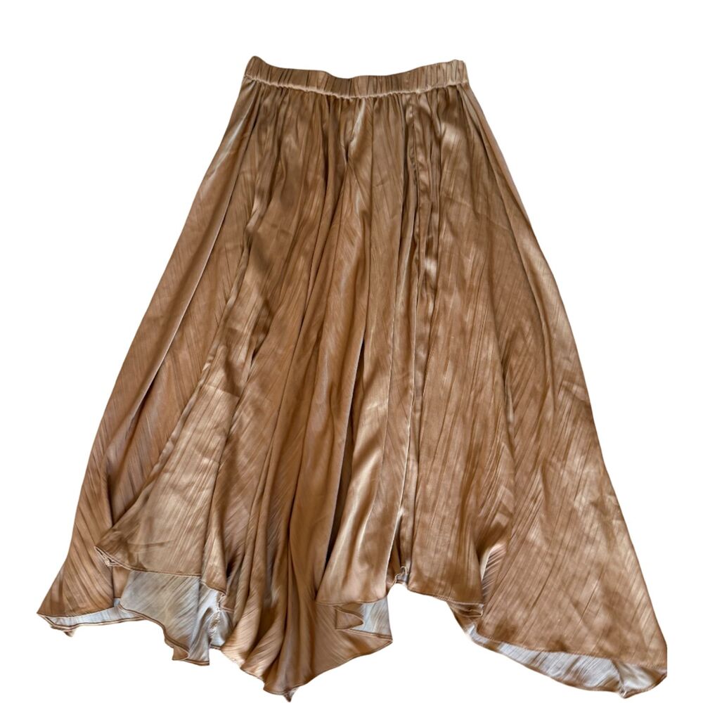 Mes Demoiselles x Anthropologie Harmonia Crinkled Gold Maxi Skirt NWOT Sz M - Picture 5 of 12